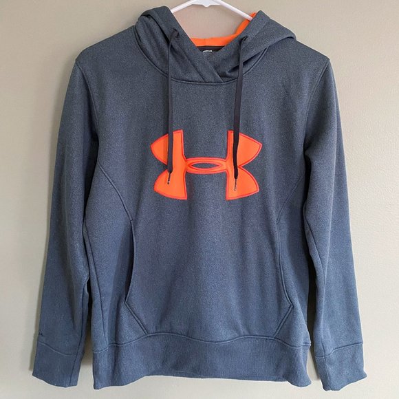 Under Armour Tops - Under Armour hoodie sweatshirt gray orange sz XS